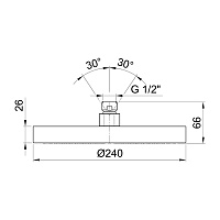 Fantini AF/21 Верхний душ, диаметр 24 см, цвет матовая натуральная сталь 81 93 8053