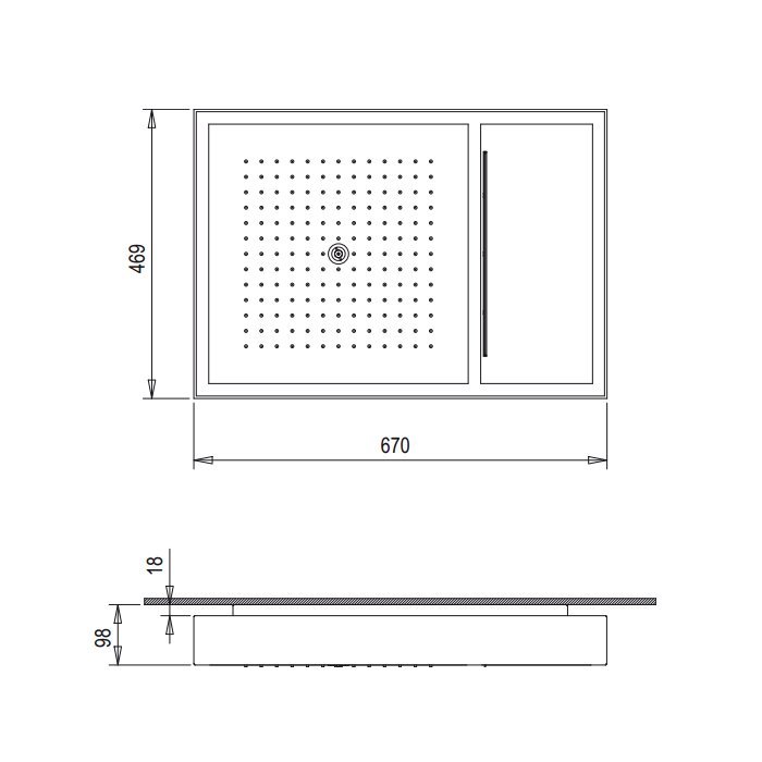 Fantini Acquadolce Многофункциональный верхний душ c подсветкой 69 38 L05193
