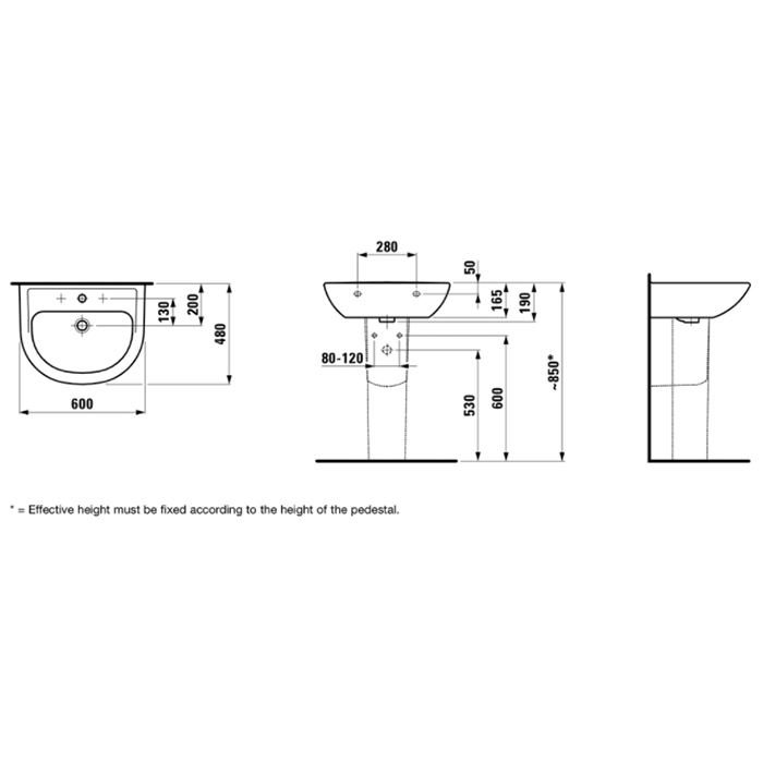 Раковина Laufen Pro 8.1095.2.000.104.1