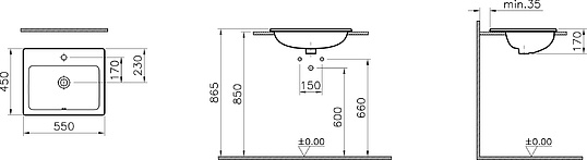 Раковина VitrA S20 5465B003 5465B003-0001
