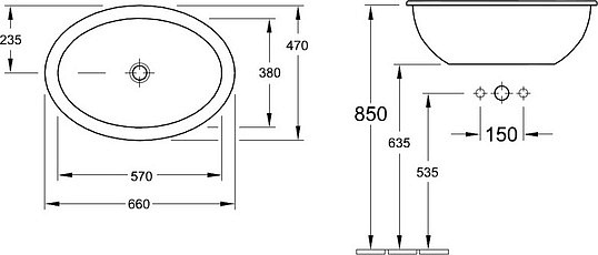 Villeroy & Boch Loop & Friends Раковина 66x47x21,5h см, цвет: alpin 615530R1