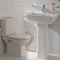 VitrA Form 300 Раковина с пьедесталом 55x47,5 см., 1 отв. под смеситель, цвет: белый глянцевый 9602B003-7650