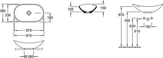 Villeroy & Boch My Nature Раковина 61x36x17h см, цвет: alpin 411060R1