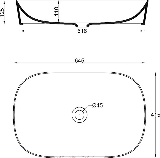 ArtCeram Ghost Раковина чаша 65x42x12,5h см, без перелива, цвет: glossy white GHL002 01 00