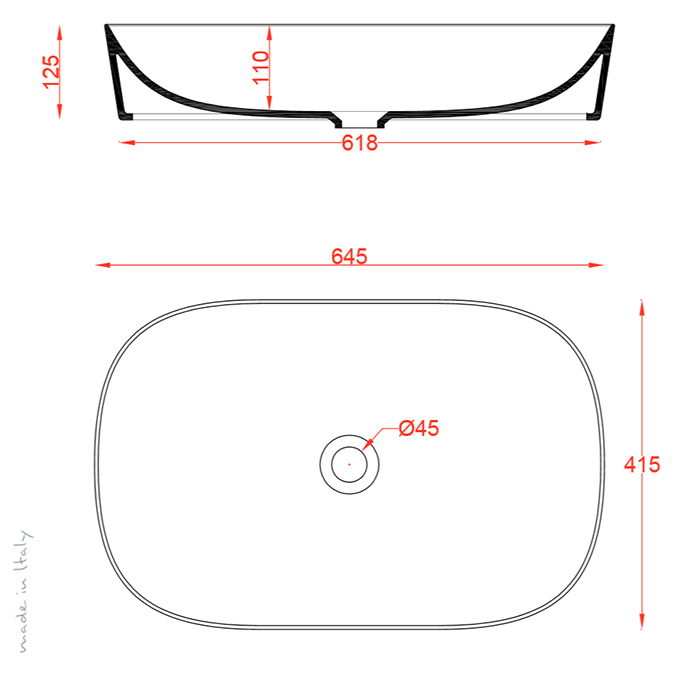 ArtCeram Ghost Раковина чаша 65x42x12,5h см, без перелива, цвет: glossy white GHL002 01 00