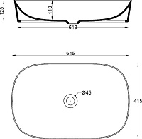 ArtCeram Ghost Раковина чаша 65x42x12,5h см, без перелива, цвет: glossy white GHL002 01 00