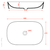 ArtCeram Ghost Раковина чаша 65x42x12,5h см, без перелива, цвет: glossy white GHL002 01 00