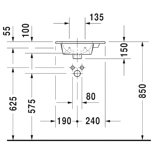 Duravit Me by Starck Раковина накладная 43x30x15h см, с переливом, цвет: белый 0723430000