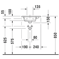 Duravit Me by Starck Раковина накладная 43x30x15h см, с переливом, цвет: белый 0723430000