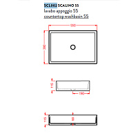 ArtCeram Scalino Раковина чаша 55x38x11,5h см, без перелива, цвет: glossy white SCL002 01 00