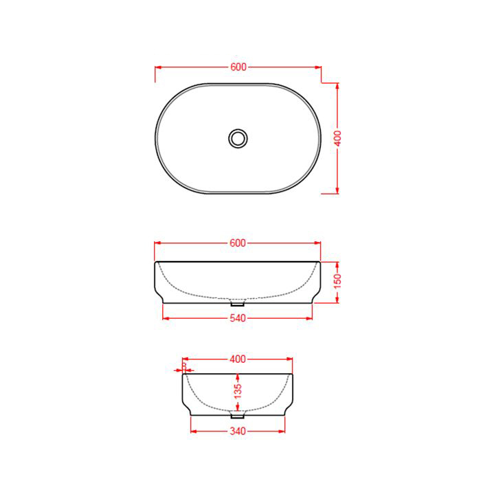 ArtCeram Atelier Раковина чаша 60x40x15h см, без перелива, цвет: matt white ATL002 05 00