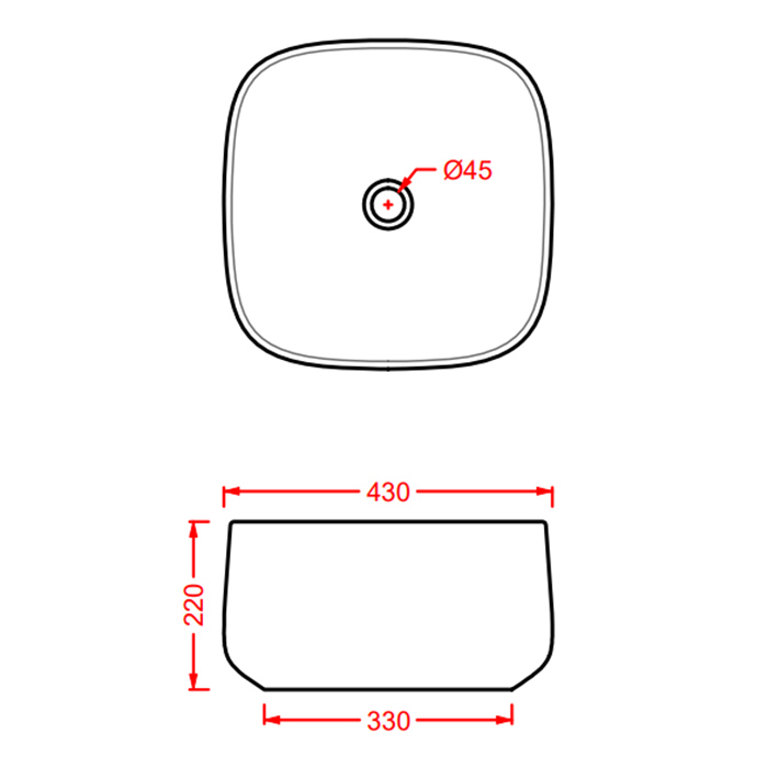 ArtCeram Cognac Раковина чаша 43x43x22h см, без перелива, покрытие Saniglaze, цвет: notte COL006 36 00