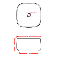 ArtCeram Cognac Раковина чаша 43x43x22h см, без перелива, покрытие Saniglaze, цвет: notte COL006 36 00
