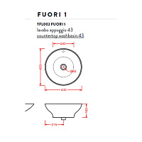 ArtCeram Fuori 1 Раковина чаша d43x16h см, с переливом, цвет: glossy white TFL002 01 00