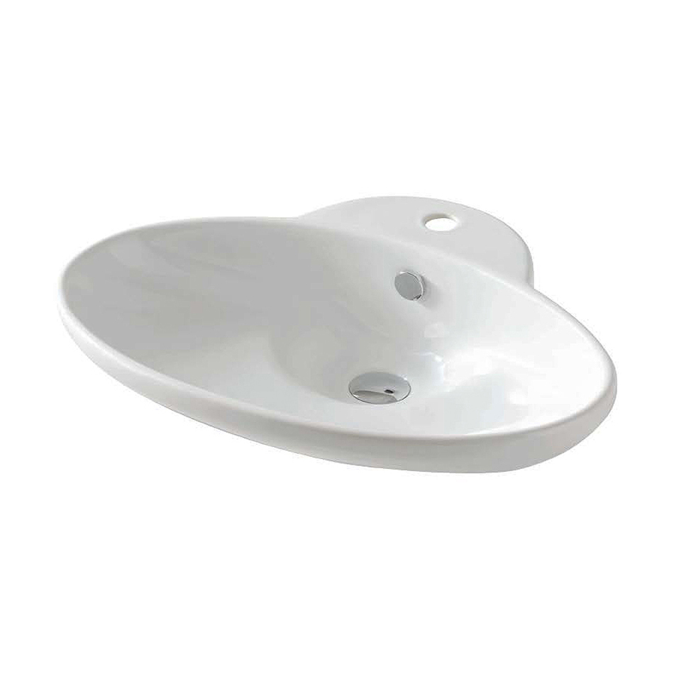 ArtCeram Fuori 3 Раковина чаша 63x47x13h см, 1 отверстие, с переливом, цвет: glossy white TFL004 01 00