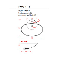 ArtCeram Fuori 3 Раковина чаша 63x47x13h см, 1 отверстие, с переливом, цвет: glossy white TFL004 01 00