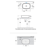 Globo Genesis Раковина чаша 55x37x15h см, без перелива, без д/к, цвет: белый глянцевый GE044BI