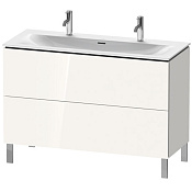 Duravit L-Cube Мебельная раковина с переливом, 2 отв. под смес., 123х49 cм, цвет белый 23441200581