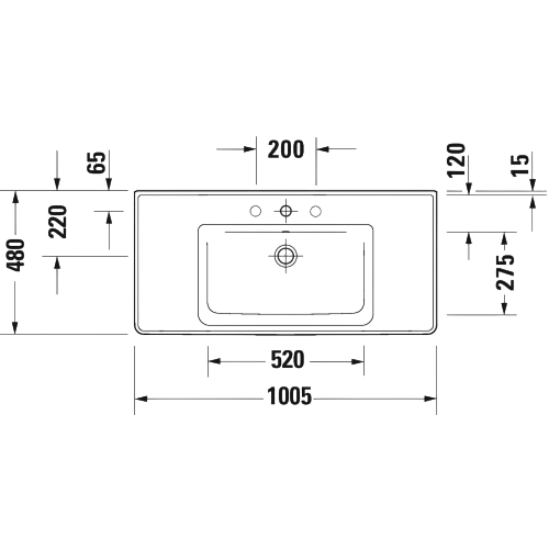 Duravit D-Neo Раковина накладная 100,5x48x17h см, с переливом, цвет: белый 2367100000