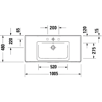 Duravit D-Neo Раковина накладная 100,5x48x17h см, с переливом, цвет: белый 2367100000