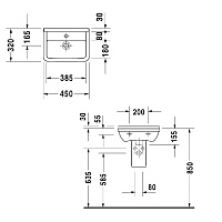 Duravit Starck 3 Раковина 45х32 cм, с переливом, цвет белый 750450000