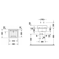 Duravit Starck 3 Раковина техническая 48х42,5 cм, цвет: белый 0313480000