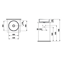 Laufen Kartell Раковина-чаша 42х42хh13,5 cм, цвет белый матовый 8.1233.1.757.112.1