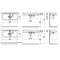 Laufen Sonar Раковина двойная 100x37хh13 см, цвет белый 8.1234.8.000.112.1