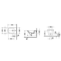 Duravit DuraStyle Биде подвесное 37x54 см с 1 отверстием под смеситель и переливом, цвет: белый 2282150000