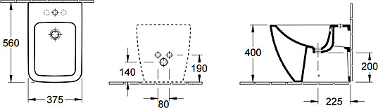 Villeroy & Boch Venticello Биде напольное, цвет: Alpin White/CeramicPlus 441200R1