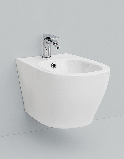 ArtCeram Ten Биде подвесное 36x52 см, 1 отверстие, с переливом, с креплениями, цвет: glossy white TEB004 01 00