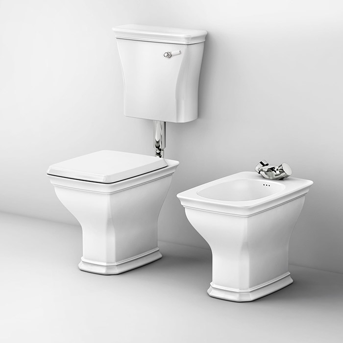 ArtCeram Civitas Биде напольное 36x54 см, 1 отв., с переливом, с креплениями, цвет: glossy white CIB002 01 00