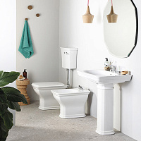 ArtCeram Civitas Биде напольное 36x54 см, 1 отв., с переливом, с креплениями, цвет: glossy white CIB002 01 00