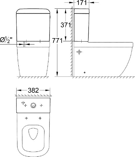 Grohe Euro Ceramic Унитаз-компакт для бачка, цвет : белый 39338000