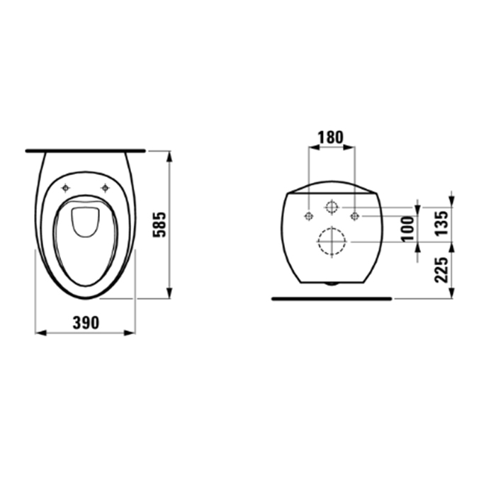 Laufen Alessi One Унитаз подвесной 58,5х39хh35,5 см, цвет белый 8.2097.1.400.000.1