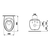 Laufen Alessi One Унитаз подвесной 58,5х39хh35,5 см, цвет белый 8.2097.1.400.000.1