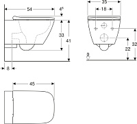Geberit Smyle Square Унитаз подвесной безободковый с сиденьем Soft-close, цвет : белый 500.683.01.1