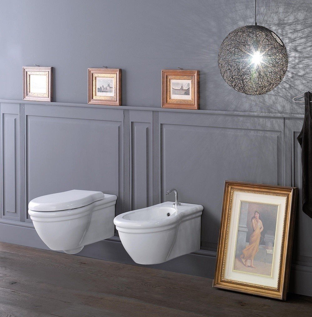 Globo Paestum Унитаз подвесной без крышки, с креплением, 38x57 см, цвет: белый глянцевый PAS03BI