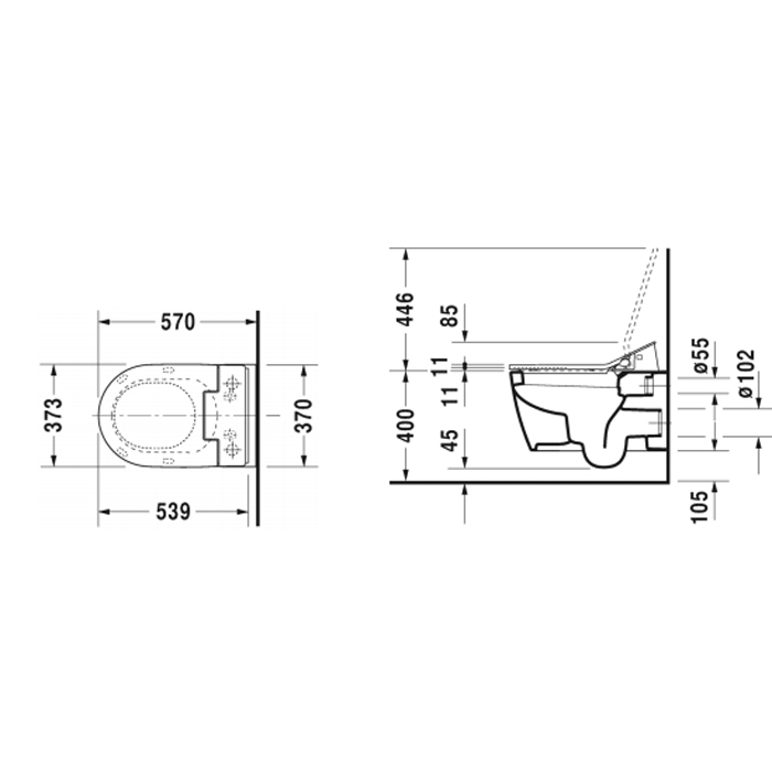 Duravit Me by Starck SensoWash Унитаз подвесной, включая компоненты, цвет белый 2528590000