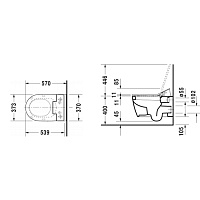 Duravit Me by Starck SensoWash Унитаз подвесной, включая компоненты, цвет белый 2528590000