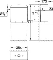 Grohe Euro Ceramic Бачок для унитаза, подвод сбоку, цвет: хром 39333000