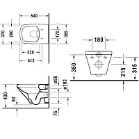 Duravit DuraStyle Крышка-сиденье для унитаза, без микролифта, крепление хром, цвет: белый 0063710000