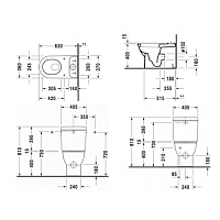 Duravit Darling Бачок для унитаза, с механизмом двойного смыва, цвет: белый 0931100005