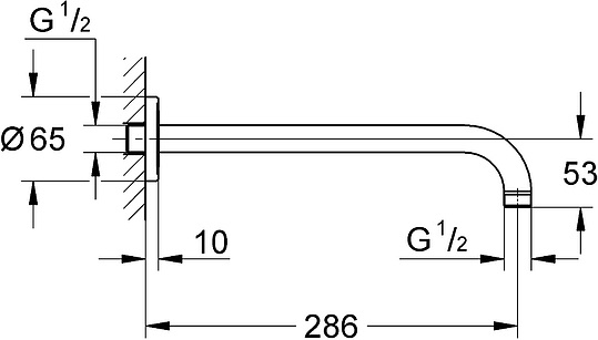 Grohe Rainshower Кронштейн для верхнего душа настенный 28,6 см, цвет: хром 28576000