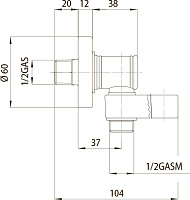 Bossini Шланговое подключение с держателем душа, цвет: gold C17000.021