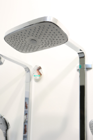 Hansgrohe Raindance Select E Душевая стойка:термостат,верхний душ 3 режима 32x16см, цвет: хром/белый 27127400