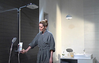 Hansgrohe Raindance Select E Душевая стойка:термостат,верхний душ 3 режима 32x16см, цвет: хром/белый 27127400