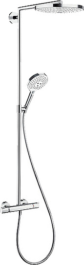 Hansgrohe Raindance Select S Душевая стойка:термостат,верхний душ 24 см,ручной душ, цвет: хром/белый 27129400