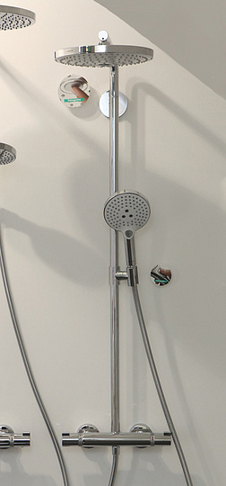 Hansgrohe Raindance Select S Душевая стойка:термостат,верхний душ 24 см,ручной душ, цвет: хром/белый 27129400