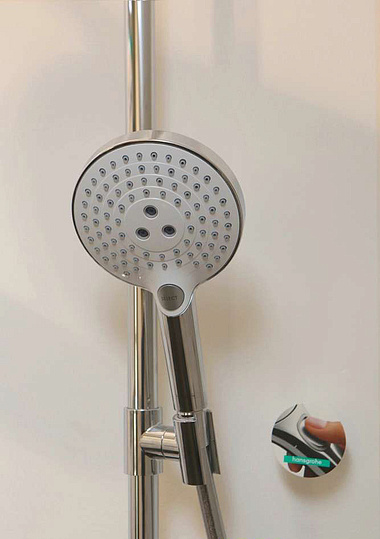 Hansgrohe Raindance Select S Душевая стойка:термостат,верхний душ 24 см,ручной душ, цвет: хром/белый 27129400